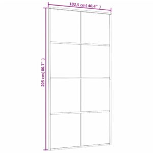 vidaXL Skjutdörr svart 102,5x205 cm ESG-glas och aluminium - Bild 6