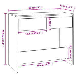 vidaXL Avlastningsbord sonoma ek 89x41x76,5 cm konstruerat trä - Bild 8