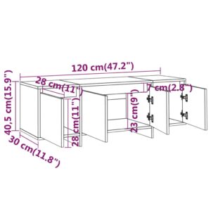 vidaXL TV-bänk vit högglans 120x30x40,5 cm konstruerat trä - Bild 9