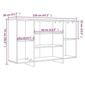 vidaXL Byrå betonggrå 120x30x75 cm konstruerat trä - Bild 7