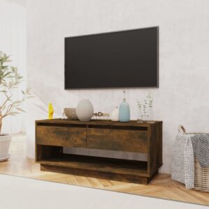 vidaXL Tv-bänk rökfärgad ek 102x41x44 cm konstruerat trä - Bild 3