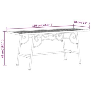 vidaXL Trädbänk 110 cm svart stål - Bild 6