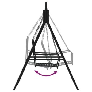 vidaXL Hammock 124 cm svart stål - Bild 7