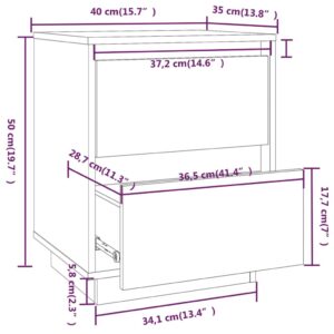 vidaXL Sängbord 2 st 40x35x50 cm massiv furu - Bild 11