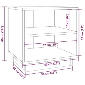 vidaXL Sängbord 2 st vit 40x34x40 cm massiv furu - Bild 9