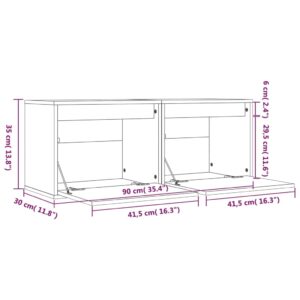 vidaXL Väggskåp 2 st 45x30x35 cm massiv furu vit - Bild 12