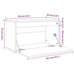 vidaXL Väggskåp 60x30x35 cm massiv furu svart - Bild 11