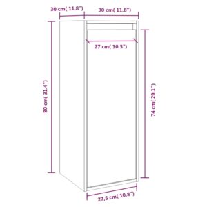 vidaXL Väggskåp grå 30x30x80 cm massiv furu - Bild 10