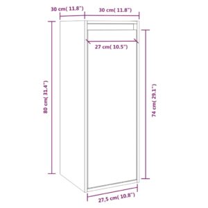 vidaXL Väggskåp 2 st grå 30x30x80 cm massiv furu - Bild 11