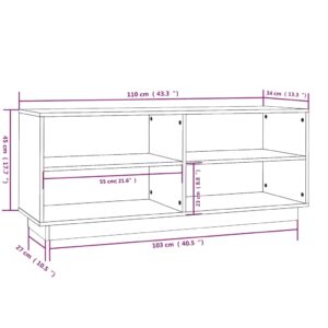 vidaXL Skoskåp vit 110x34x45 cm massiv furu - Bild 8