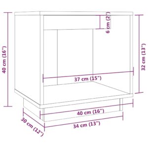 vidaXL Sängbord vit 40x30x40 cm massiv furu - Bild 7