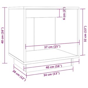 vidaXL Sängbord 2 st honungsbrun 40x30x40 cm massiv furu - Bild 8