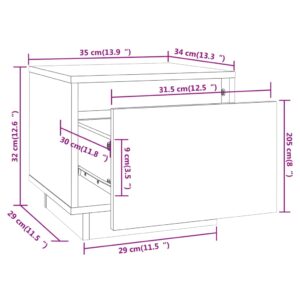 vidaXL Sängbord 2 st svart 35x34x32 cm massiv furu - Bild 10