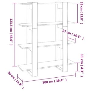 vidaXL Bokhylla/rumsavdelare svart 100x30x123,5 cm - Bild 7