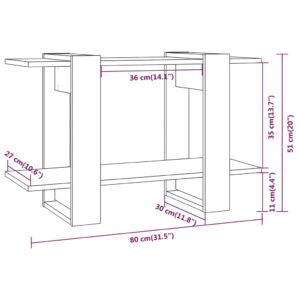 vidaXL Bokhylla/Rumsavdelare vit 80x30x51 cm - Bild 7