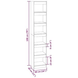 vidaXL Bokhylla/rumsavdelare sonoma-ek 40x30x198 cm - Bild 7