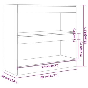 vidaXL Bokhylla/Rumsavdelare sonoma-ek 80x30x72 cm - Bild 7