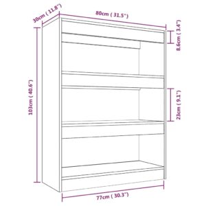 vidaXL Bokhylla/Rumsavdelare vit högglans 80x30x103 cm konstruerat trä - Bild 7