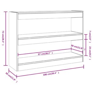 vidaXL Bokhylla/Rumsavdelare sonoma-ek 100x30x72 cm - Bild 7