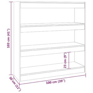 vidaXL Bokhylla/rumsavdelare vit 100x30x103 cm - Bild 7