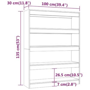 vidaXL Bokhylla/Rumsavdelare betonggrå 100x30x135 cm - Bild 8