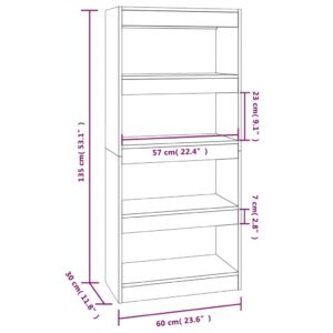 vidaXL Bokhylla/rumsavdelare rökfärgad ek 60x30x135 cm konstruerat trä - Bild 7