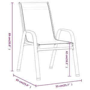 vidaXL Caféset 3 delar stål svart - Bild 9