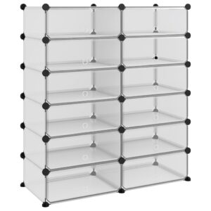 vidaXL Skohylla transparent 94,5x36,5x106 cm PP - Bild 2