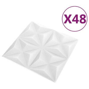 vidaXL 3D Väggpaneler 48 st 50x50 cm origami vit 12 m² - Bild 2