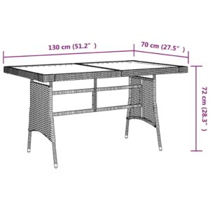 vidaXL Trädgårdsbord svart 130x70x72cm konstrotting massiv akacia - Bild 4