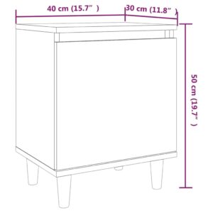 vidaXL Sängbord med massiva träben brun ek 40x30x50 cm - Bild 8