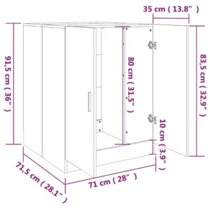 vidaXL Badrumsskåp grå sonoma-ek 71x71,5x91,5 cm - Bild 8