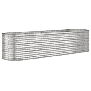 vidaXL Odlingslåda pulverlackerat stål 296x80x68 cm silver - Bild 2