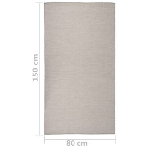 vidaXL Utomhusmatta plattvävd 80x150 cm taupe - Bild 6