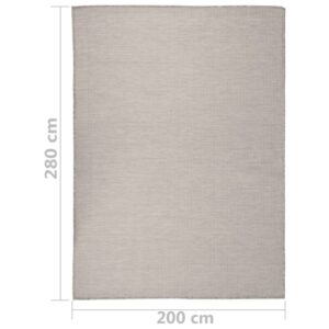 vidaXL Utomhusmatta plattvävd 200x280 cm taupe - Bild 6