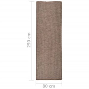 vidaXL Utomhusmatta plattvävd 80x250 cm brun - Bild 6