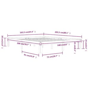 vidaXL Sängram vit massiv furu 160x200 cm - Bild 8