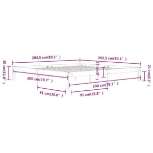 vidaXL Sängram honungsbrun massiv furu 200x200 cm - Bild 8