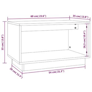 vidaXL Tv-bänk vit 60x35x35 cm massiv furu - Bild 8