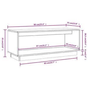 vidaXL Tv-bänk grå 90x35x35 cm massiv furu - Bild 9