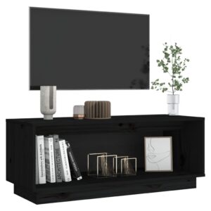 vidaXL Tv-bänk svart 90x35x35 cm massiv furu - Bild 3