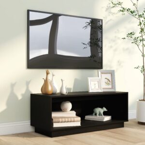 vidaXL Tv-bänk svart 90x35x35 cm massiv furu - Bild 4