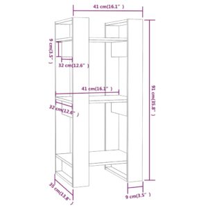 vidaXL Bokhylla/rumsavdelare 41x35x91 cm massiv furu - Bild 8