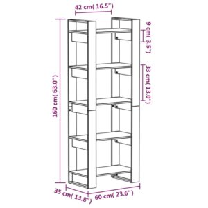 vidaXL Bokhylla/rumsavdelare honungsbrun 60x35x160 cm massiv furu - Bild 8