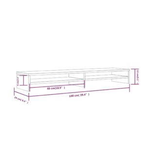 vidaXL Skärmställ vit 100x24x13 cm massiv furu - Bild 8