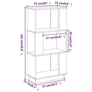 vidaXL Bokhylla/rumsavdelare honungsbrun 51x25x101 cm massiv furu - Bild 8