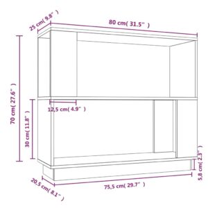 vidaXL Bokhylla/rumsavdelare 80x25x70 cm massiv furu - Bild 8