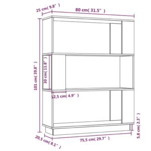 vidaXL Bokhylla/rumsavdelare 80x25x101 cm massiv furu - Bild 8