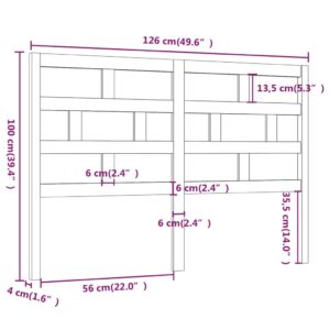 vidaXL Sänggavel vit 126x4x100 cm massiv furu - Bild 6