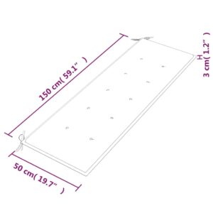 vidaXL Bataviabänk med grå dyna 150 cm massiv teak - Bild 9